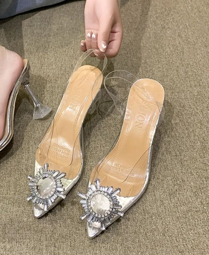 Básico transparente tacón jardinero