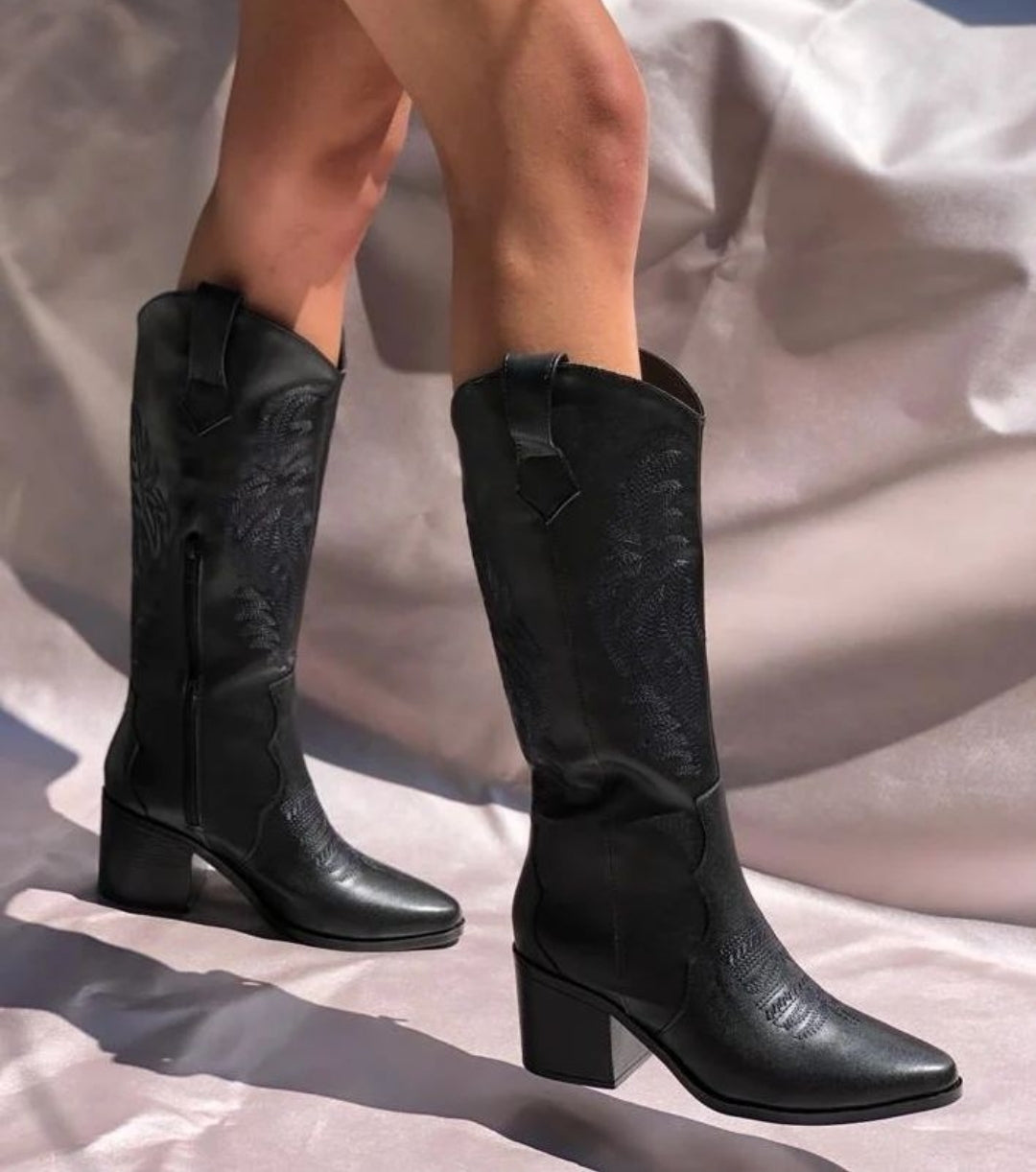 Botas vaqueras negras