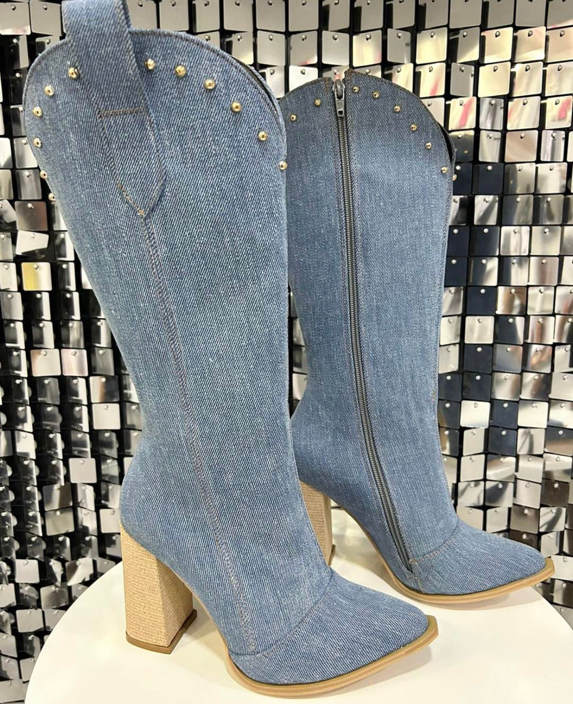 Botas de mezclilla vaqueras