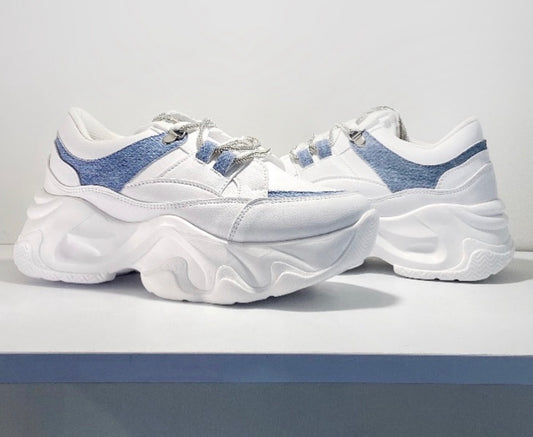 Tenis blanco mezclilla