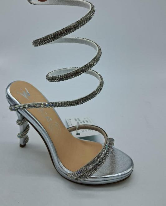 Espiral plata  con cristales